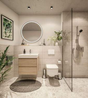 Badezimmer - Etagenwohnung mit 91,80 m² in Germering zum Kaufen