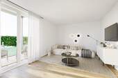 Wohnzimmer - Erstbezug im Neubau 2-Zimmer-Wohnung in Erlangen