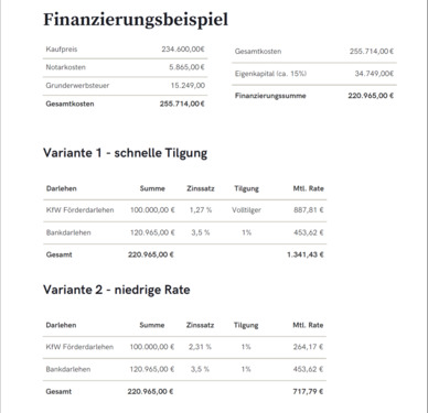 Finanzierungsbeispiel/e - 