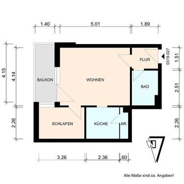 0319-027_GK_041qm_171106.jpg - 1 Zimmer Etagenwohnung zur Miete in Bad Oldesloe