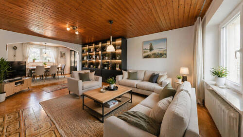 Wohnzimmer visualisiert - 3 Zimmer Etagenwohnung zum Kaufen in Freiburg Im Breisgau