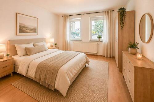 Schlafzimmer KI-generiert - Etagenwohnung mit 70,30 m&sup2; in Stuttgart zum Kaufen