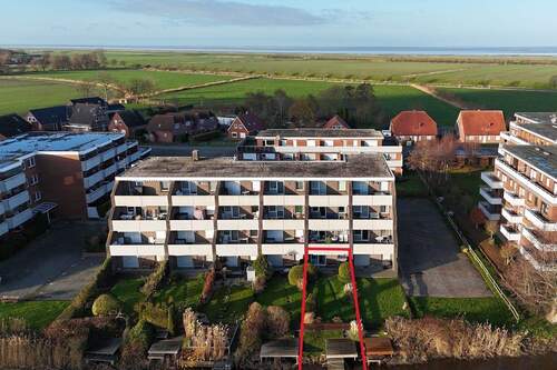 Luftaufnahme Nordsee Hintergrund - 3 Zimmer Etagenwohnung zum Kaufen in Dornum