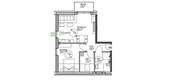 Grundriss - 2 Zimmer Etagenwohnung in Oldenburg
