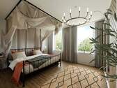 Visualisierung_Mediterran_Schlafzimmer - 5 Zimmer Reihenmittelhaus in Hamburg / Sasel