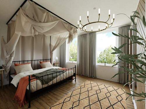 Visualisierung_Mediterran_Schlafzimmer - 5 Zimmer Reihenmittelhaus in Hamburg / Sasel