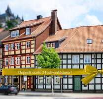 Fachwerk-Duo mit Garten, Kamin, Carport - Wohnen, Arbeiten & Vermieten in Toplage von Wernigerode!