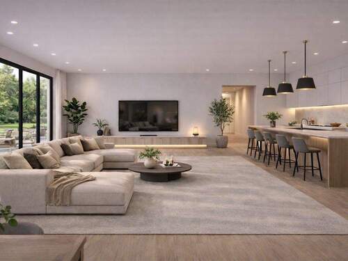 Wohn- und Essbereich - Virtuelles Staging - 