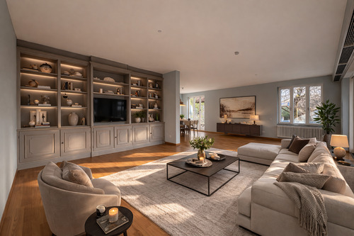 Essbereich / Wohnzimmer virtual staged - 