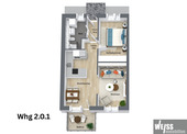 Grundriss Whg. 2.0.1. - Etagenwohnung mit 62,00 m² in Hilpoltstein zum Kaufen