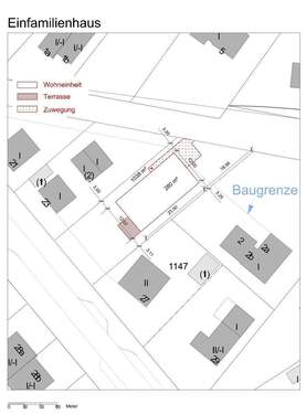 Mögliche Planung für ein Einfamilienhaus - Grundstück in Hamburg Neugraben-Fischbek