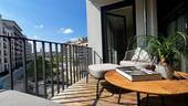 Balkon - sehr stilvoll u. modern möblierte Wohnung mit Balkon und Dachgarten - schnell im Zentrum