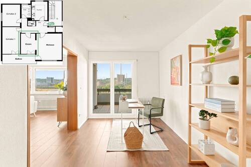 Home Office mit Balkonzugang - 4 Zimmer Etagenwohnung in Esslingen
