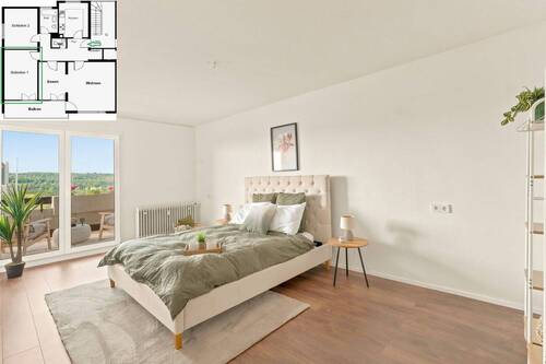 Helles und großes Schlafzimmer - Etagenwohnung mit 101,90 m&sup2; in Esslingen zum Kaufen