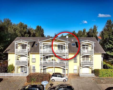 Luftbildaufnahme auf den Nord Balkon - 3 Zimmer Etagenwohnung zum Kaufen in Graal-Müritz