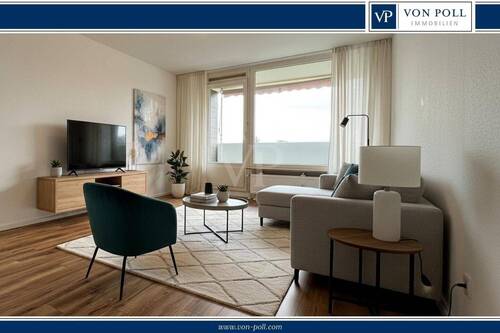 Titel_Wohnzimmer_KI-Staging_Einrichtungsbeispiel - Zentral wohnen oder solides Investment am Monheimer Tor