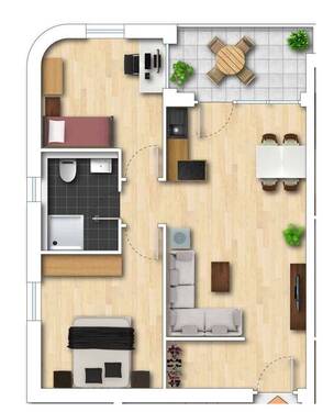 Wohnung 2 unverbindliche Illustration - 