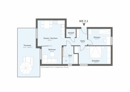 Terrassen - Wohnung mit 83m² Wfl. - 