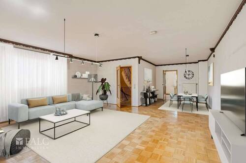 Wohn-Essbereich EG virtuell gestaged - 5 Zimmer Reihenendhaus in Köln