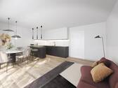 Wohn- und Esszimmer Muster - 3 Zimmer Etagenwohnung zum Kaufen in München