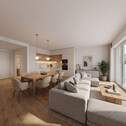 Wohn- und Esszimmer / KI-Staging
- Etagenwohnung mit 96,00 m&sup2; in Rieseby zum Kaufen