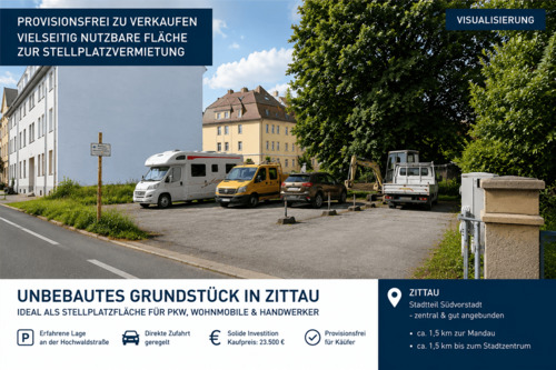 Visualisierung - Stellplatzgrundstück in Zittau - Wohnmobile, PKW & Firmenfahrzeuge 