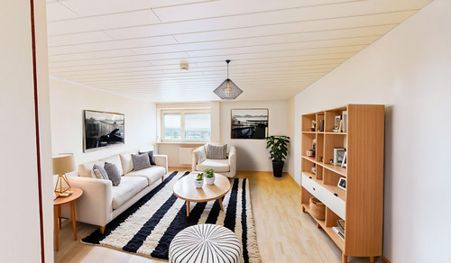 Einrichtungsbeispiel Wohnzimmer - 3 Zimmer Etagenwohnung zum Kaufen in Ingolstadt