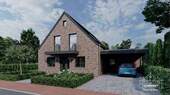 Haus 2112 Straßenansicht - Generalunternehmen für Massivhäuser in Osnabrück, Münster, Bremen & Oldenburg! Wir planen und bauen Ihr Traumhaus individuell zum Festpreis!