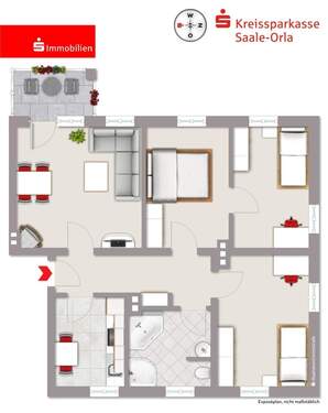 Einrichtungsbeispiel - vermietete Eigentumswohnung - 77.500,00&nbsp;EUR Kaufpreis, ca.&nbsp; 83,00&nbsp;m&sup2;&nbsp;Wohnfl&auml;che