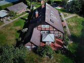 Luftbild - Restauriertes Fachwerkhaus im Emsland