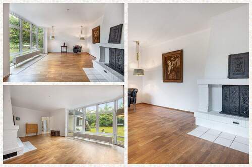 Ein Wohnzimmer mit Mosaik-Parkett - 