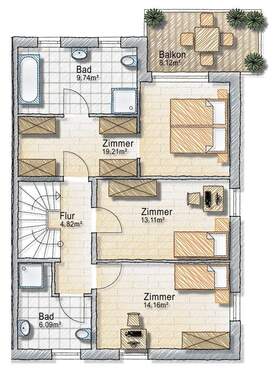 Haus 2 Obergeschoss - 