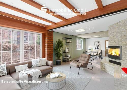 Wohn- und Esszimmer im Erdgschoss - 4 Zimmer Einfamilienhaus in Drensteinfurt