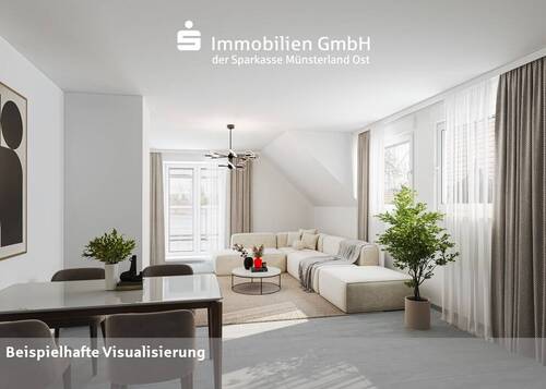 Wohn- und Esszimmer im Dachgeschoss - 