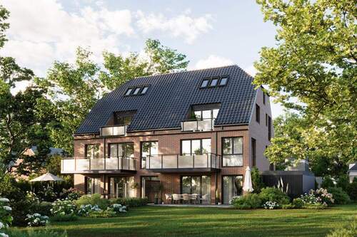 Außenvisualisierung Südseite - 3 Zimmer Etagenwohnung in Norderstedt