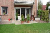 Blick auf die Terrasse - 2 Zimmer Etagenwohnung in Hude