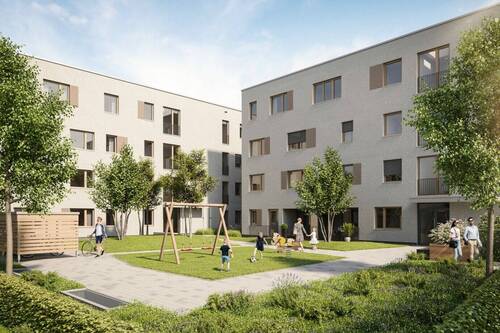 Visualisierung Hüni_Innenhof - Etagenwohnung mit 90,30 m² in Friedrichshafen zum Kaufen