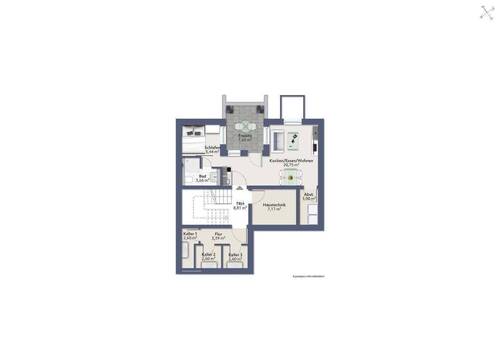1,5 Zimmer Wohnung Soutterain - 