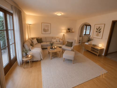 Wohnzimmer visualisiert - 3 Zimmer Reihenendhaus zum Kaufen in Pfaffenhofen an der Ilm