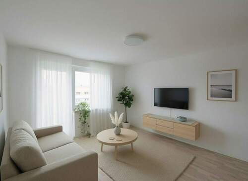 Wohnzimmer - Einrichtungsbeispiel - 3 Zimmer Etagenwohnung zur Miete in Chemnitz