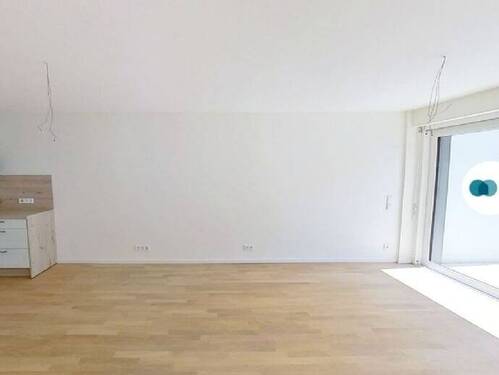 Ansicht II: Wohn- und Esszimmer mit offener Küche - 2 Zimmer Etagenwohnung in Stuttgart