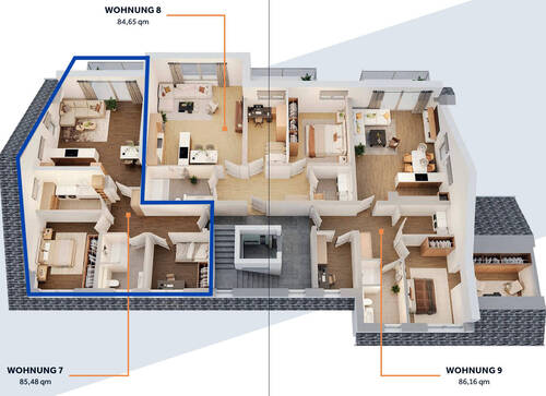 Wohnung 7 - 3 Zimmer Etagenwohnung zur Miete in Rehlingen-Siersburg