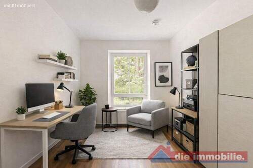 Büro mit KI möbliert - 