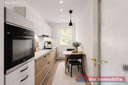 Küche mit KI möbliert - 