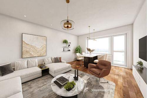 Wohnzimmer Visualisierung nach Modernisierung - Etagenwohnung mit 59,00 m² in Würzburg zum Kaufen