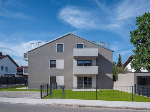 Außenansicht Straßenseite - KfW-40-QNG Neubau 