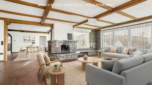 Wohnzimmer 3-Musterfoto (virtuelle Inszenierung)9 - 6 Zimmer Mehrfamilienhaus, Wohnhaus in Warstein