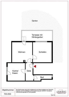 Grundriss - Schöne, komfortable und voll möblierte 2,5 Zimmer-Wohnung in schöner, ruhiger Wohnlage