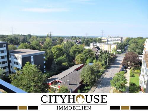 Panoramablick - Cityhouse: Top Level, mit Aufzug und Panoramablick über Hilden, in sehr gepflegtem Haus!