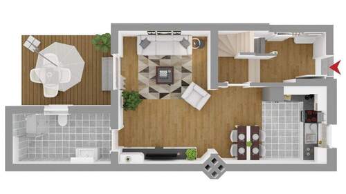 EG / Durchbruch schon vorhanden - Reihenmittelhaus mit 81,50 m&sup2; in Herten zum Kaufen